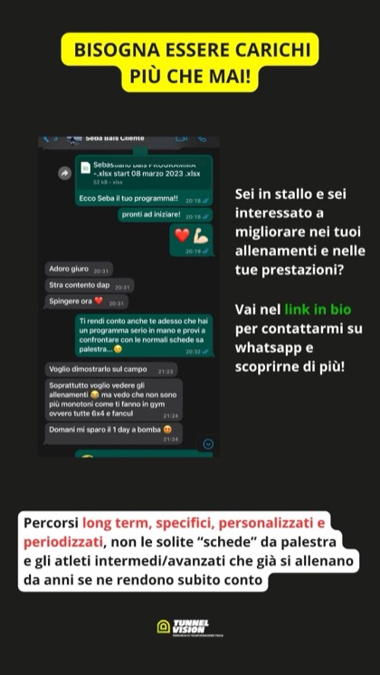 Consegna del programma a un atleta su WhatsApp