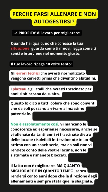 Perché farsi allenare e non autogestirsi